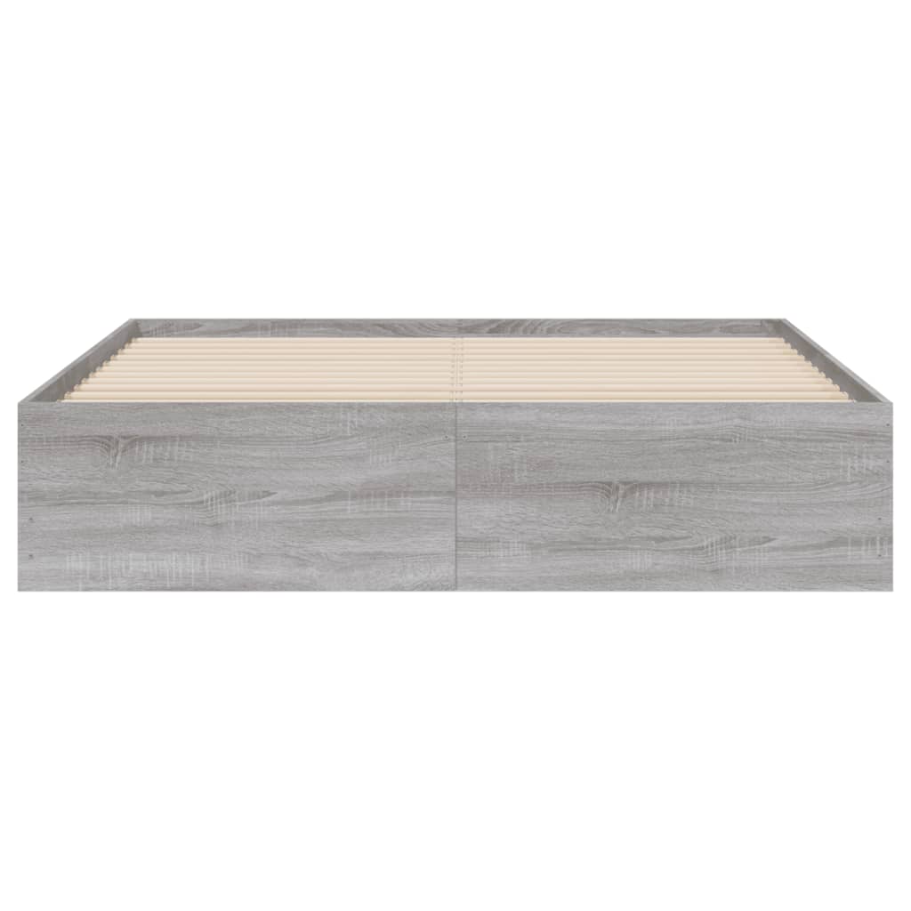 vidaXL Bedframe met lades bewerkt hout grijs sonoma eiken 140x190 cm