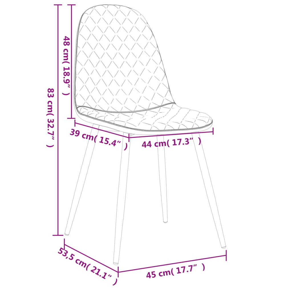 vidaXL Eetkamerstoelen 2 st fluweel crèmewit