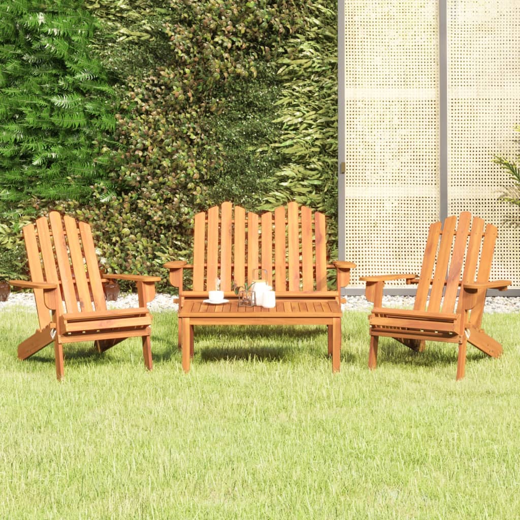 vidaXL 4-delige Loungeset Adirondack massief acaciahout