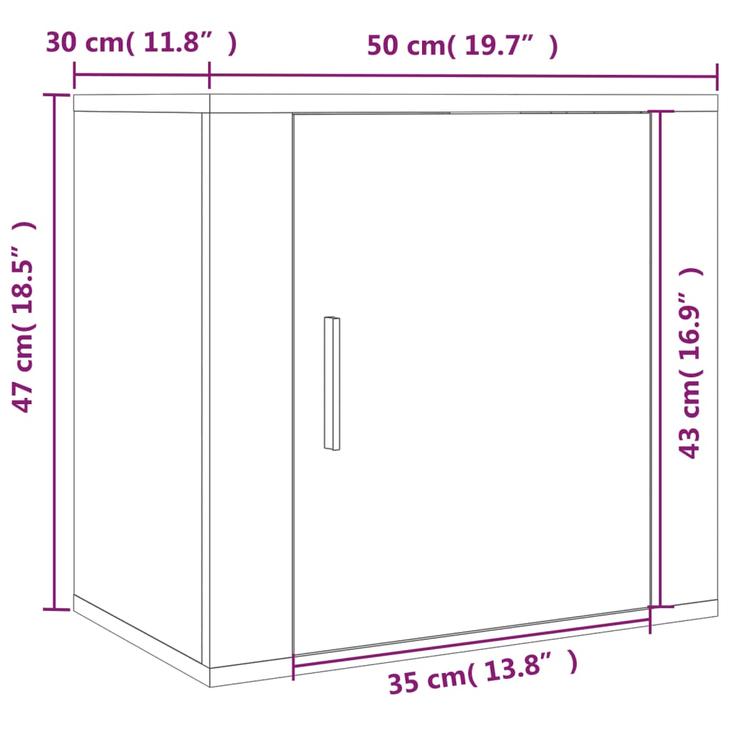 vidaXL Nachtkastjes 2 st wandgemonteerd 50x30x47 cm bruin eikenkleur