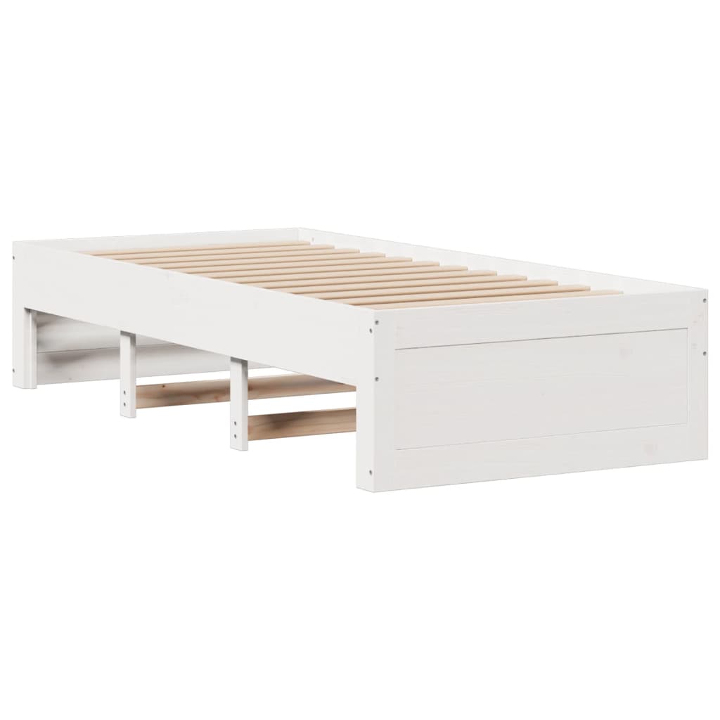 vidaXL Bedframe zonder matras met lades grenenhout wit 90x200 cm