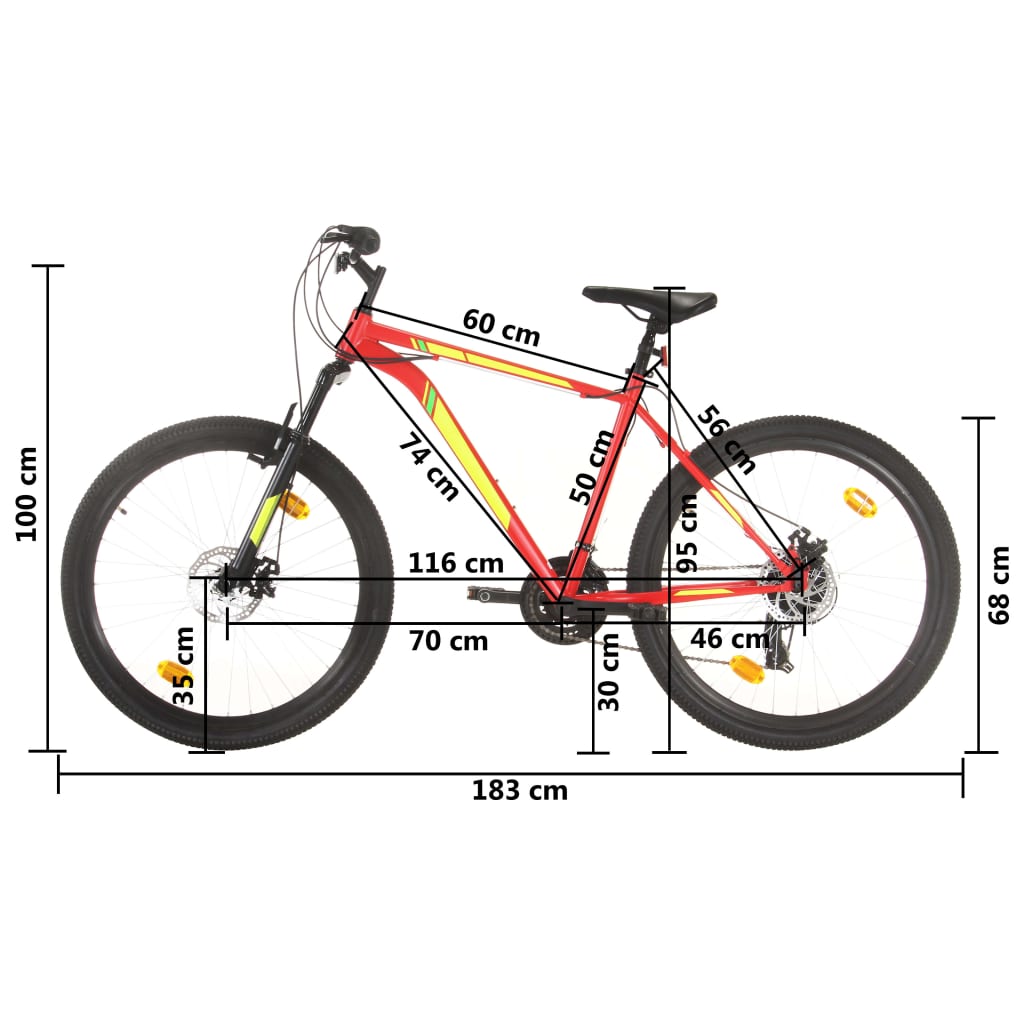 vidaXL Mountainbike 21 versnellingen 27,5 inch wielen 50 cm frame rood