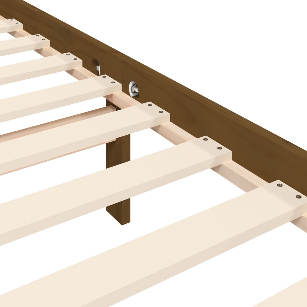 vidaXL Bedframe met hoofdbord massief hout honingbruin 200x200 cm