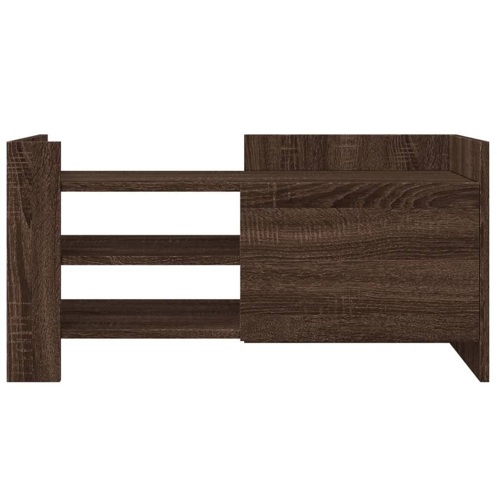 vidaXL Tv-meubel 80x35x40 cm bewerkt hout bruin eikenkleurig