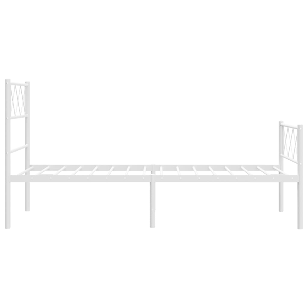 vidaXL Bedframe met hoofd- en voeteneinde metaal wit 100x200 cm