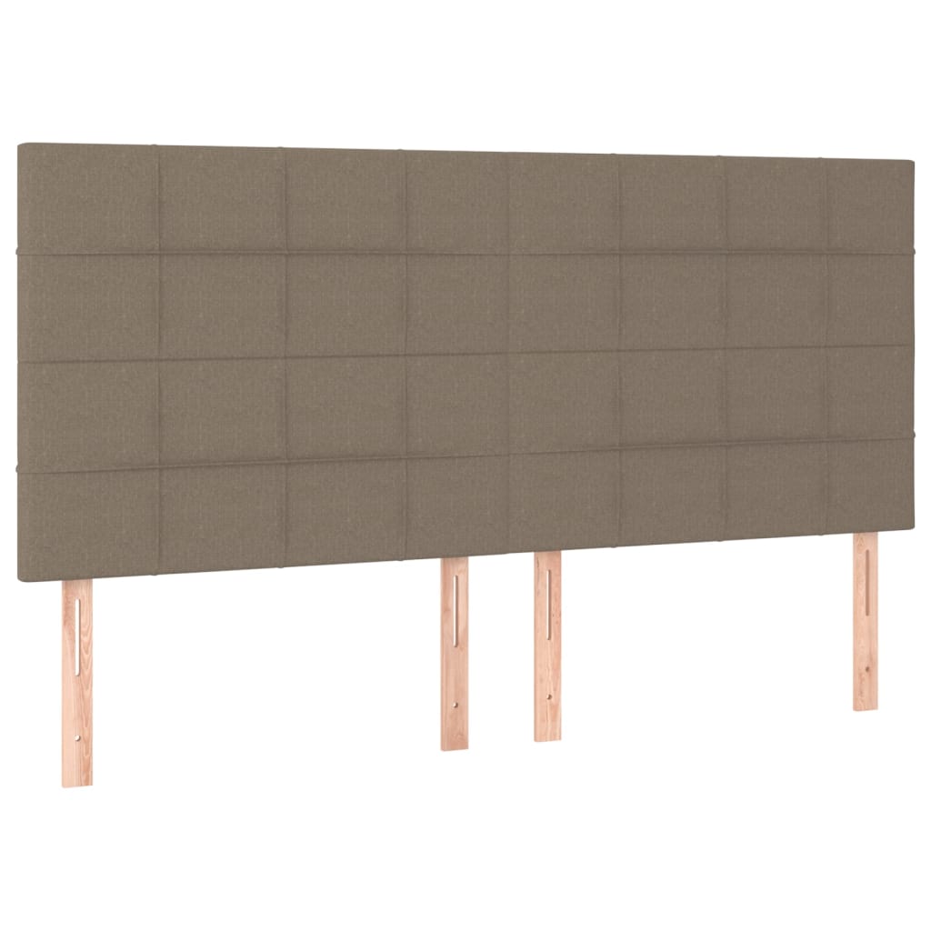 vidaXL Hoofdbord LED 160x5x118/128 cm stof taupe