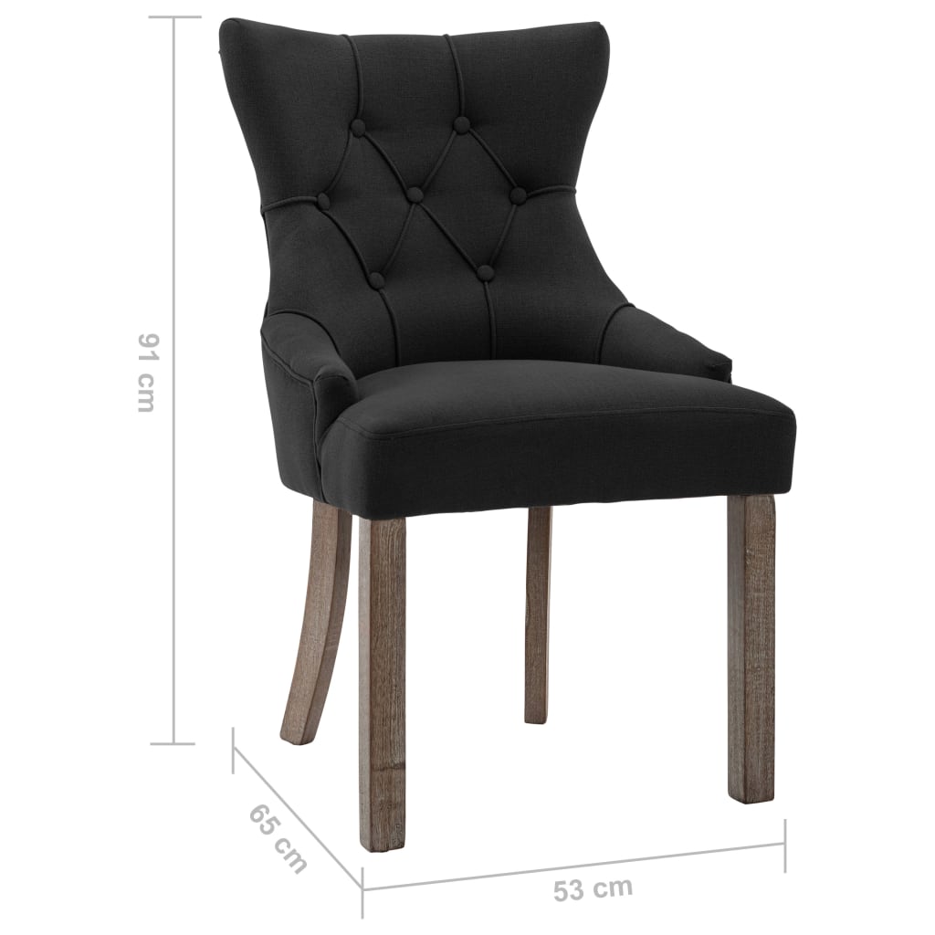 vidaXL Eetkamerstoelen 6 st stof zwart