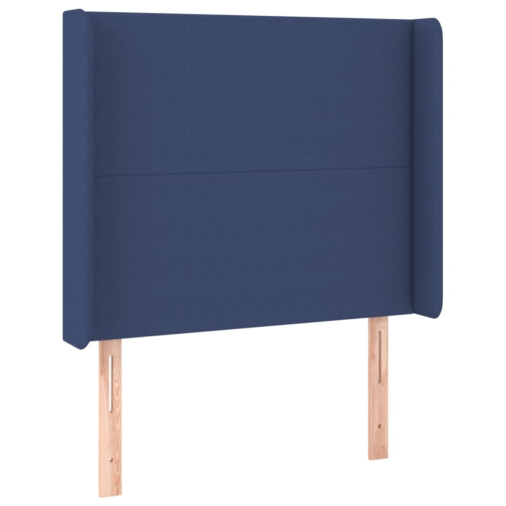 vidaXL Hoofdbord LED 93x16x118/128 cm stof blauw