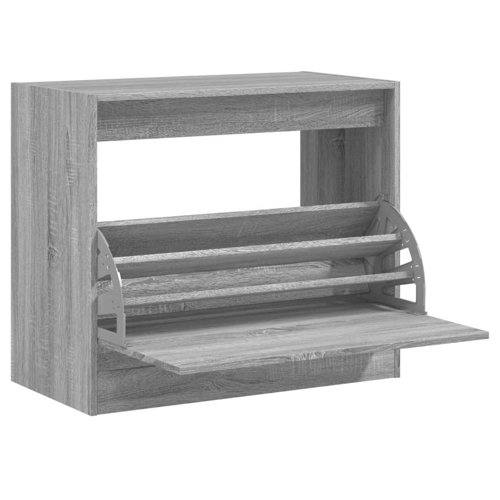 vidaXL Schoenenkast 80x42x69 cm bewerkt hout grijs sonoma eikenkleurig