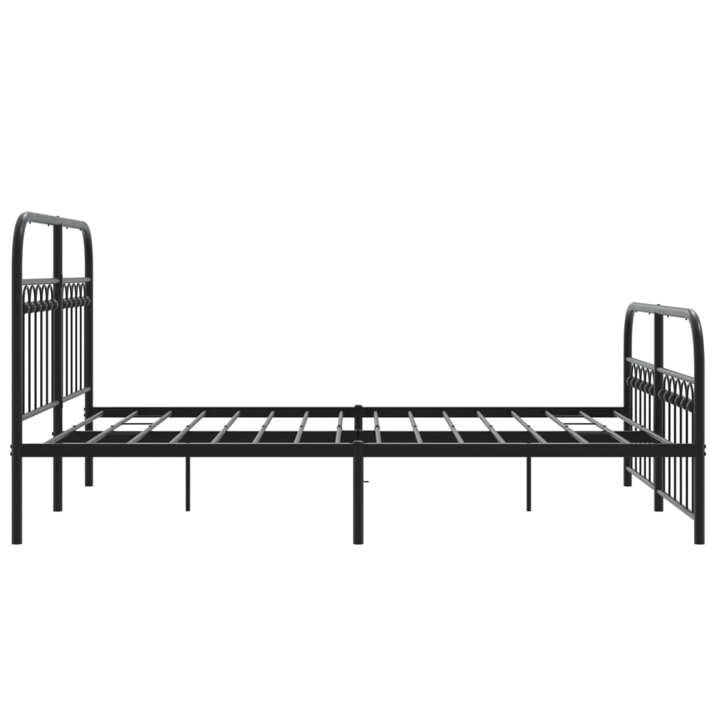 vidaXL Bedframe met hoofd- en voeteneinde metaal zwart 140x200 cm