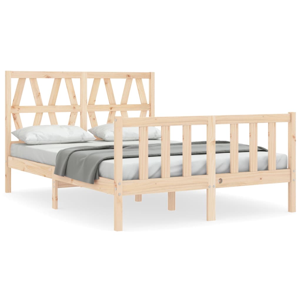 vidaXL Bedframe met hoofdbord massief hout