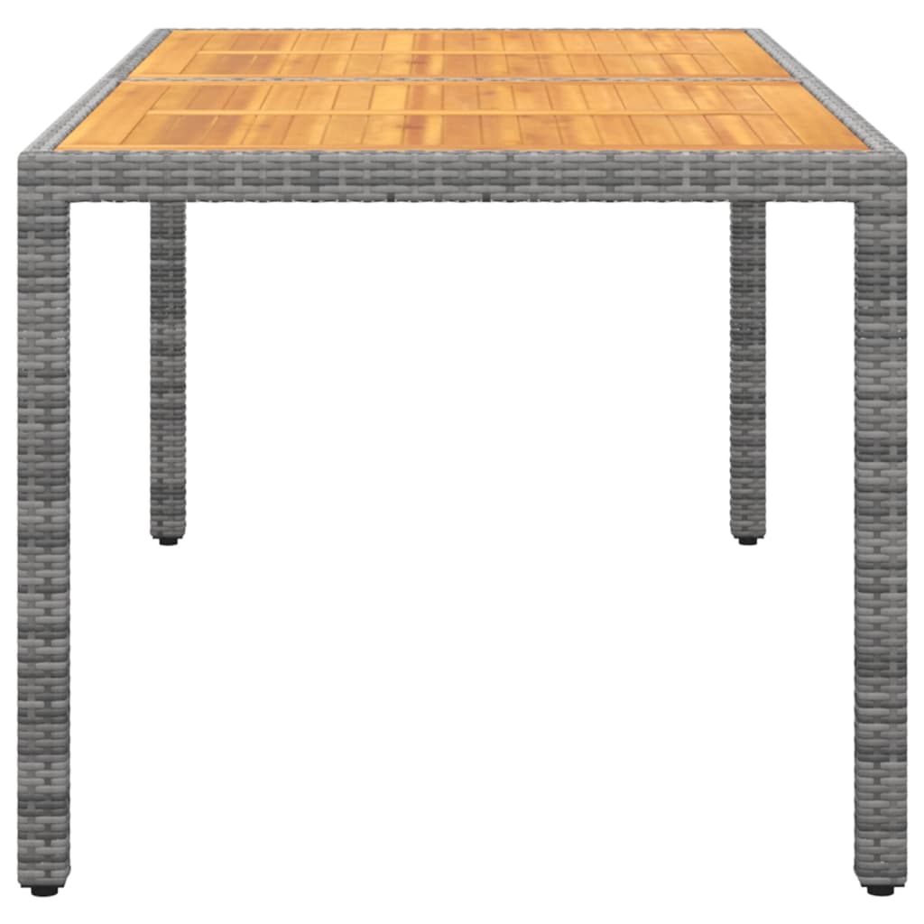 vidaXL Tuintafel 150x90x75 cm acaciahout en poly rattan grijs