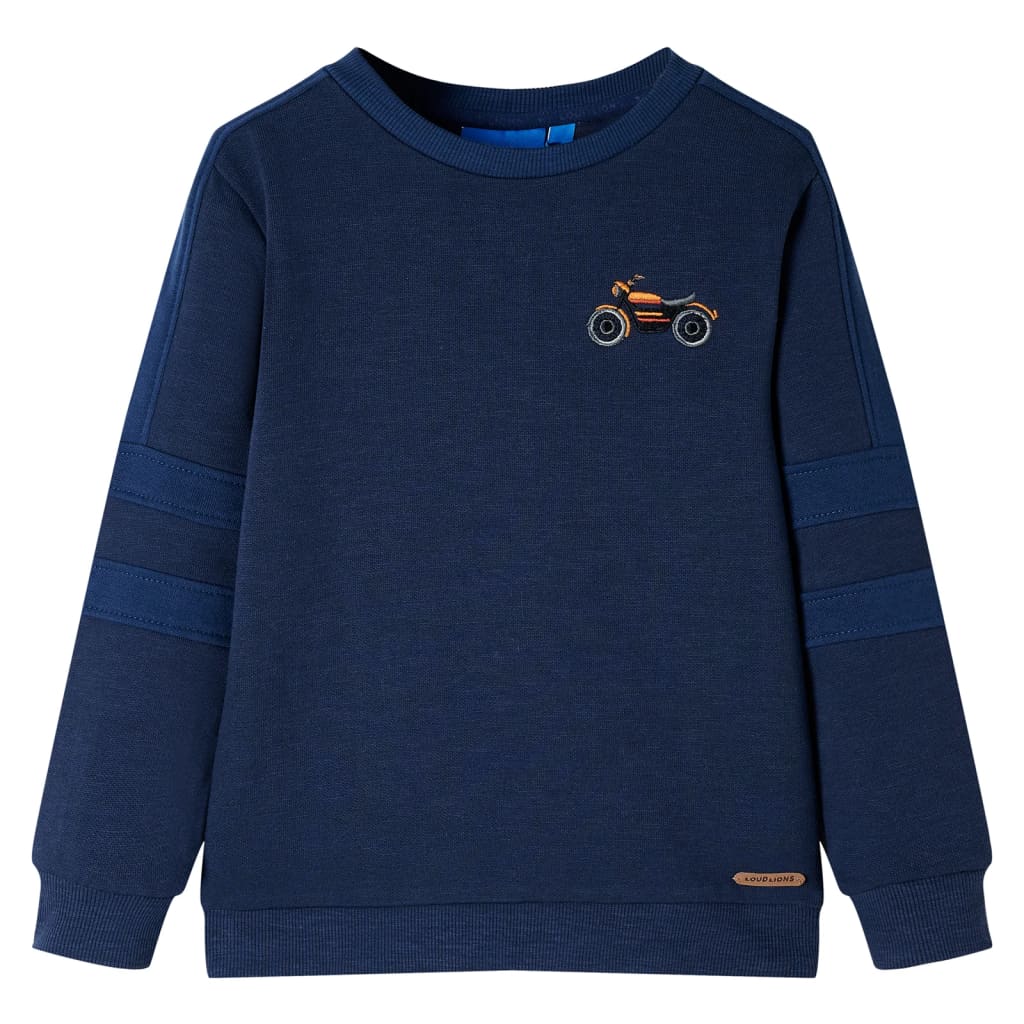 Kindertrui 92 gemêleerd marineblauw