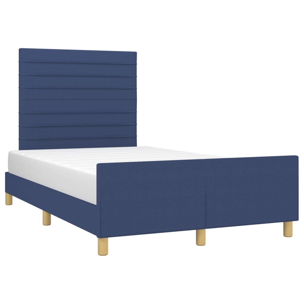 vidaXL Bedframe met hoofdeinde stof blauw 120x200 cm