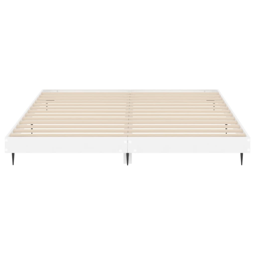 vidaXL Bedframe bewerkt hout hoogglans wit 150x200 cm