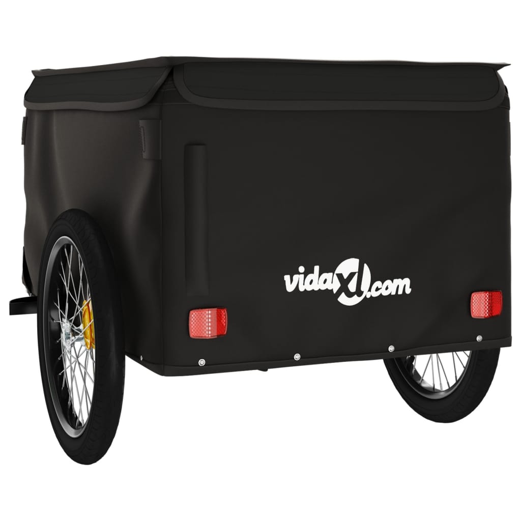 vidaXL Fietstrailer 45 kg ijzer zwart