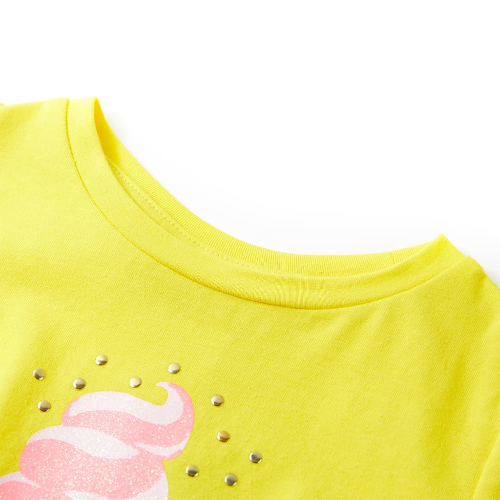 Kindershirt 116 geel