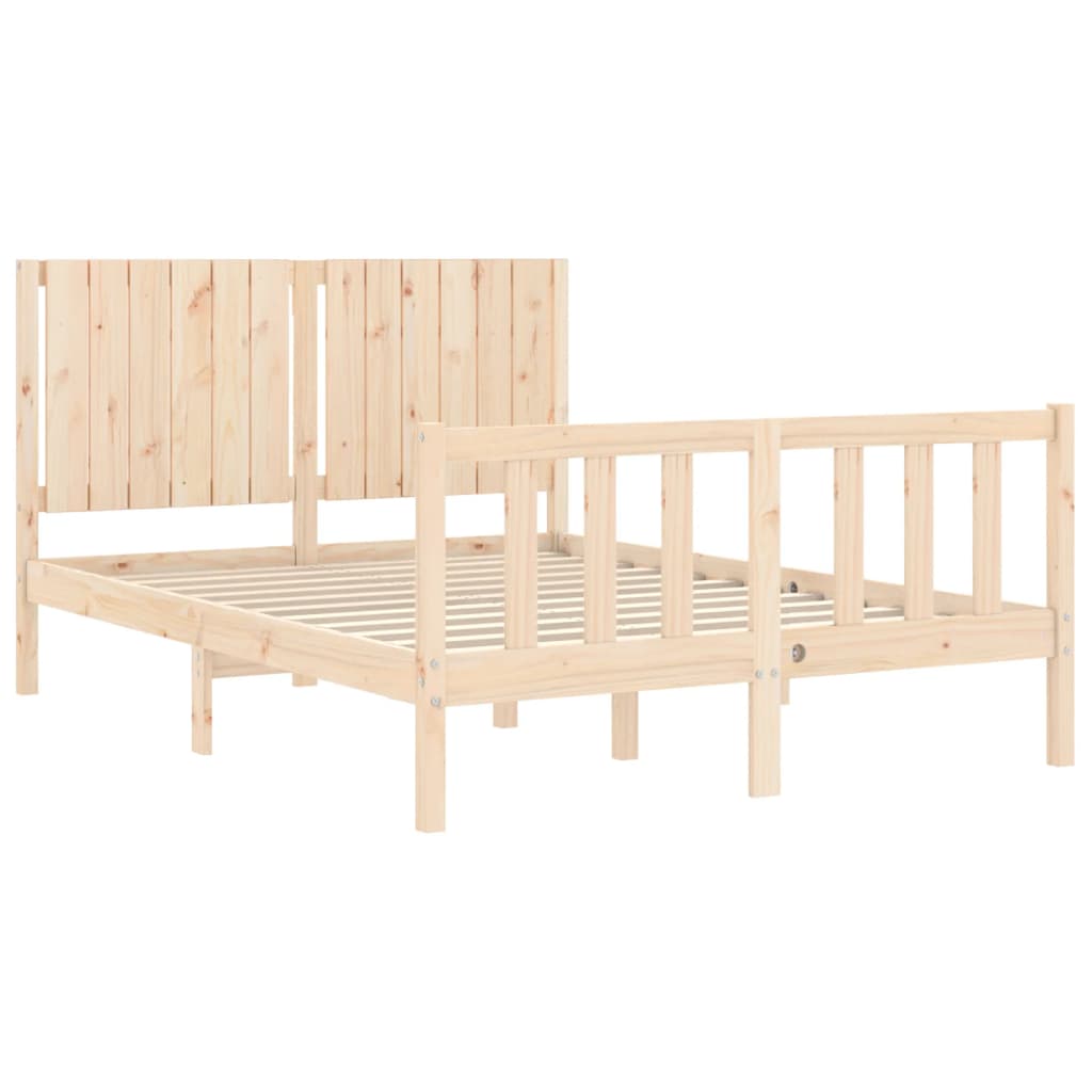 vidaXL Bedframe met hoofdbord massief hout 140x200 cm