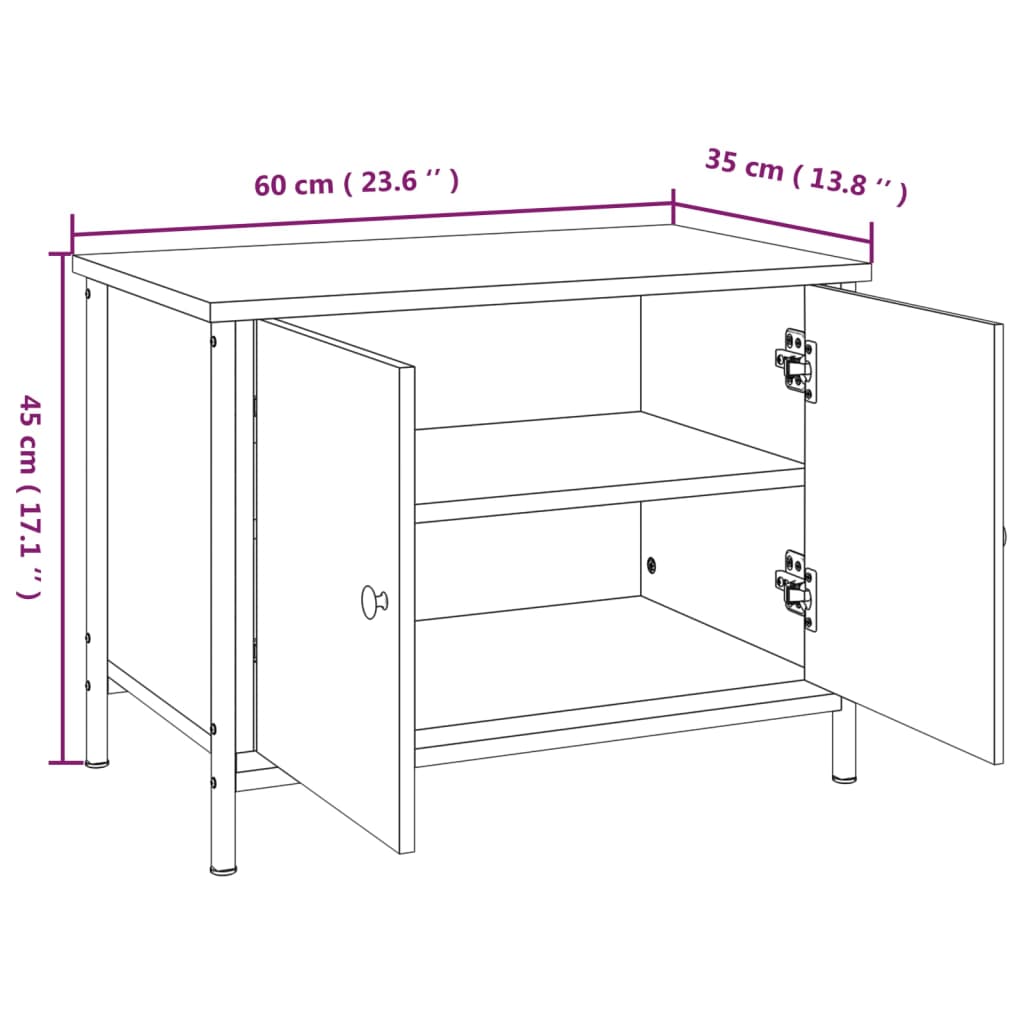 vidaXL Tv-meubel met deuren 60x35x45 cm bewerkt hout