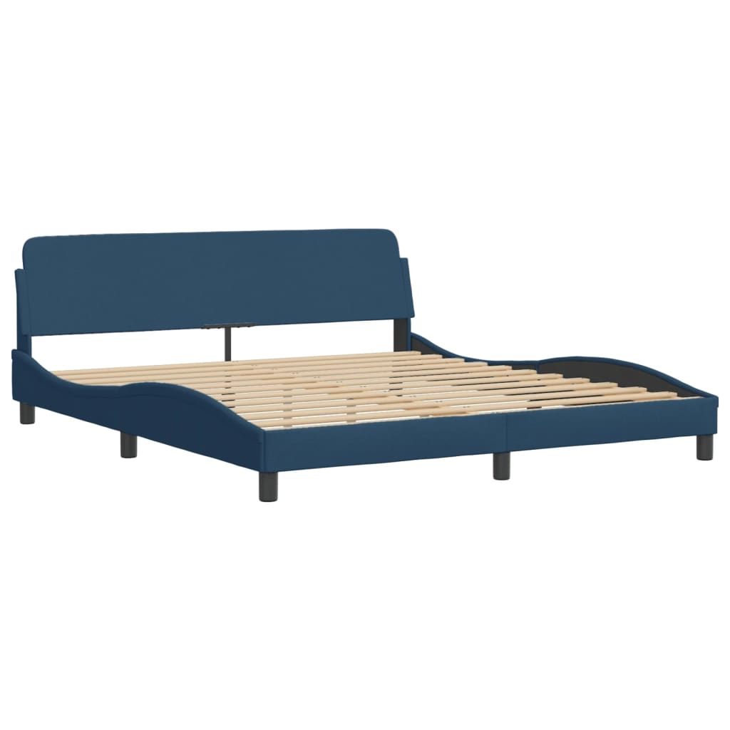 vidaXL Bedframe zonder matras stof blauw 180x200 cm