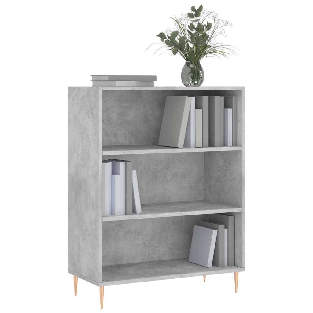 vidaXL Boekenkast 69,5x32,5x90 cm bewerkt hout betongrijs