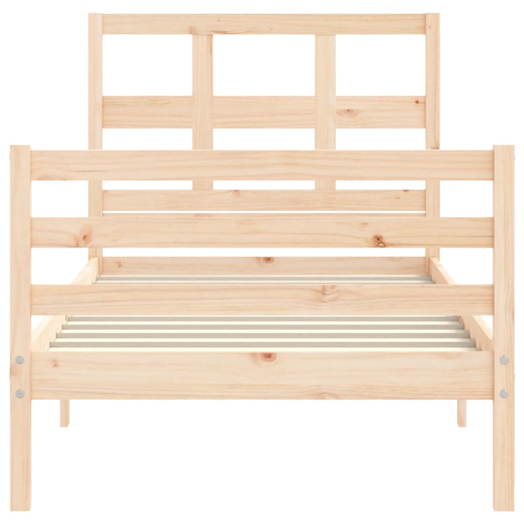 vidaXL Bedframe met hoofdbord massief hout