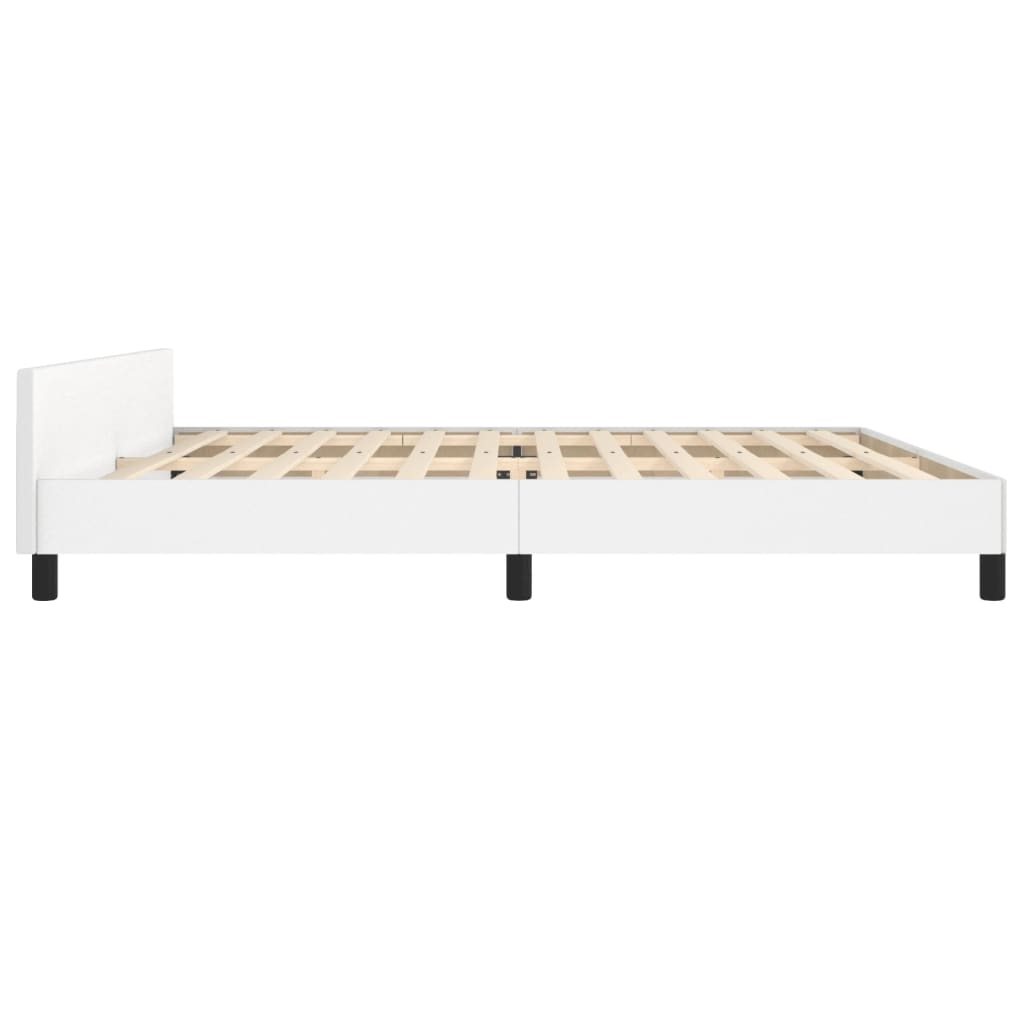 vidaXL Bedframe met hoofdbord kunstleer wit 200x200 cm