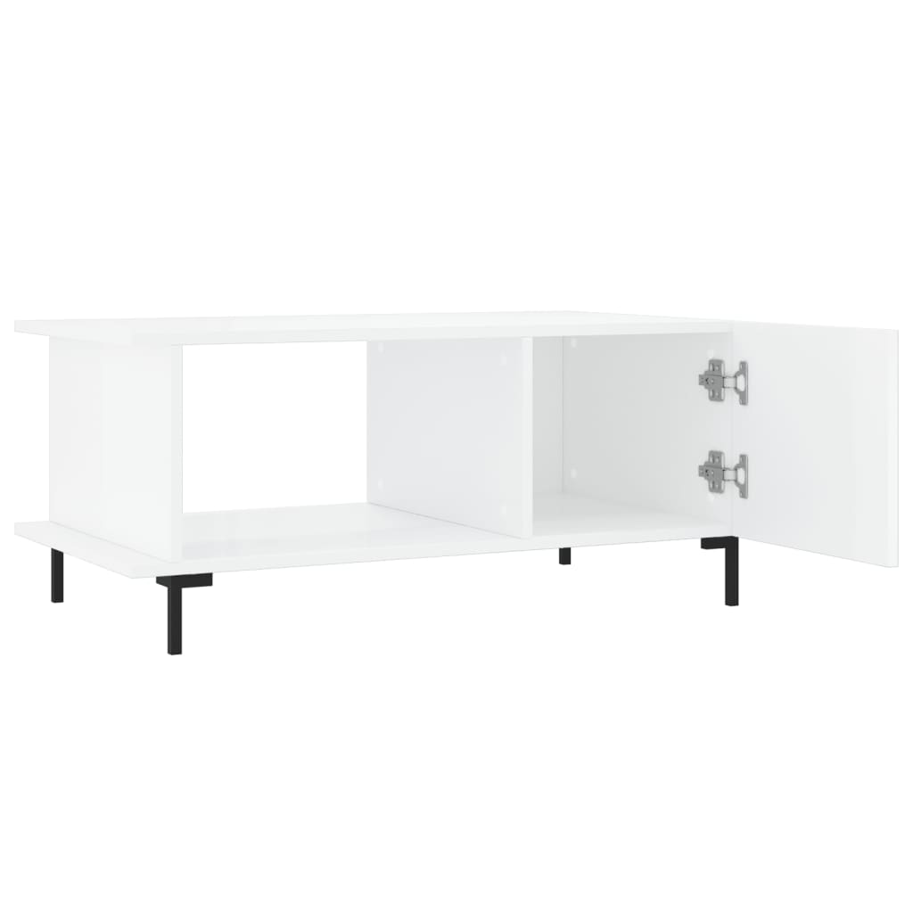 vidaXL Salontafel 90x50x40 cm bewerkt hout hoogglans wit