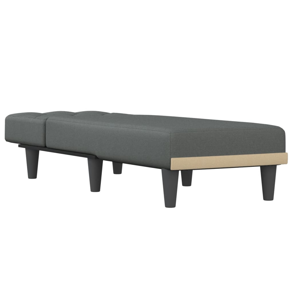 vidaXL Chaise longue stof donkergrijs