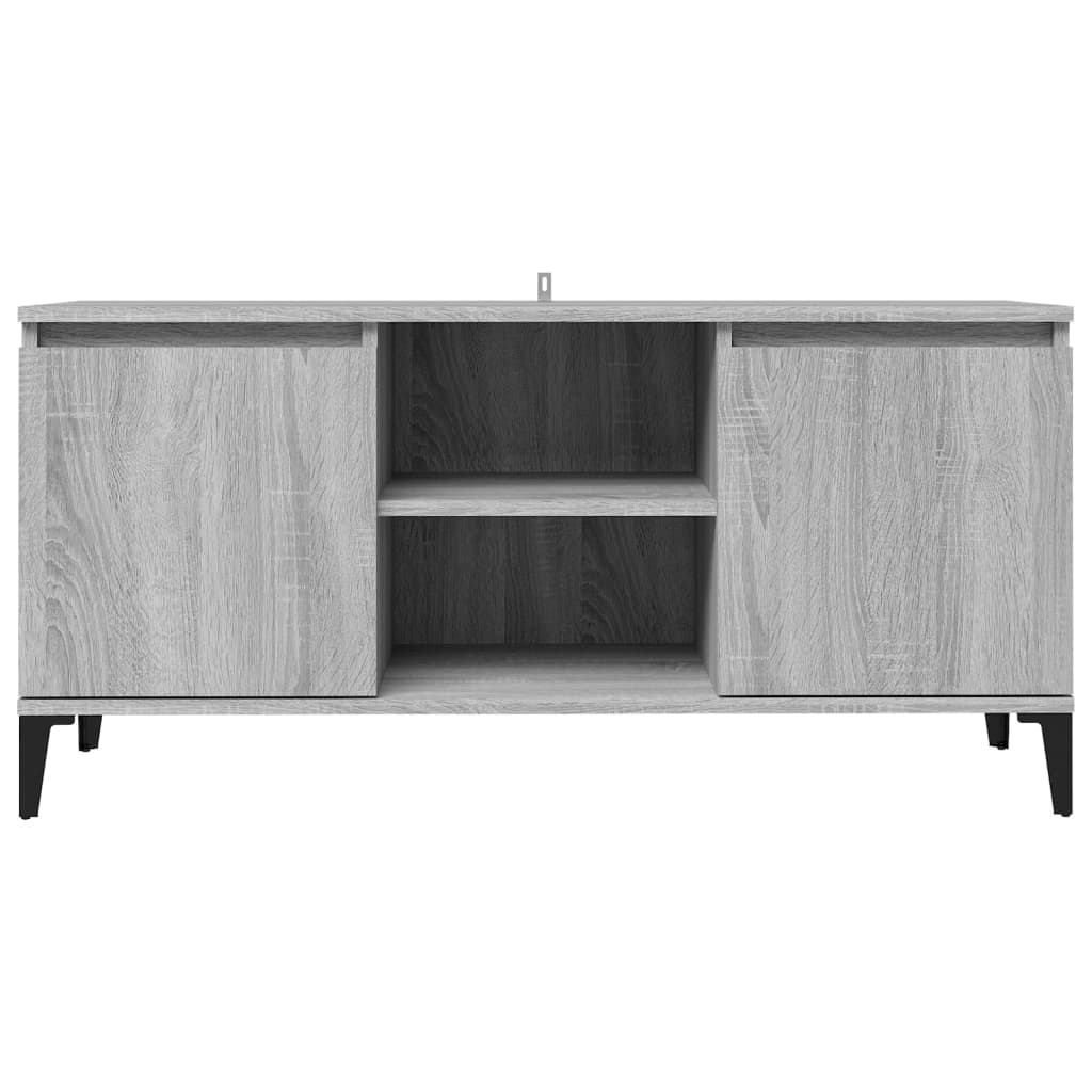 vidaXL Tv-meubel met metalen poten 103,5x35x50 cm grijs sonoma eiken