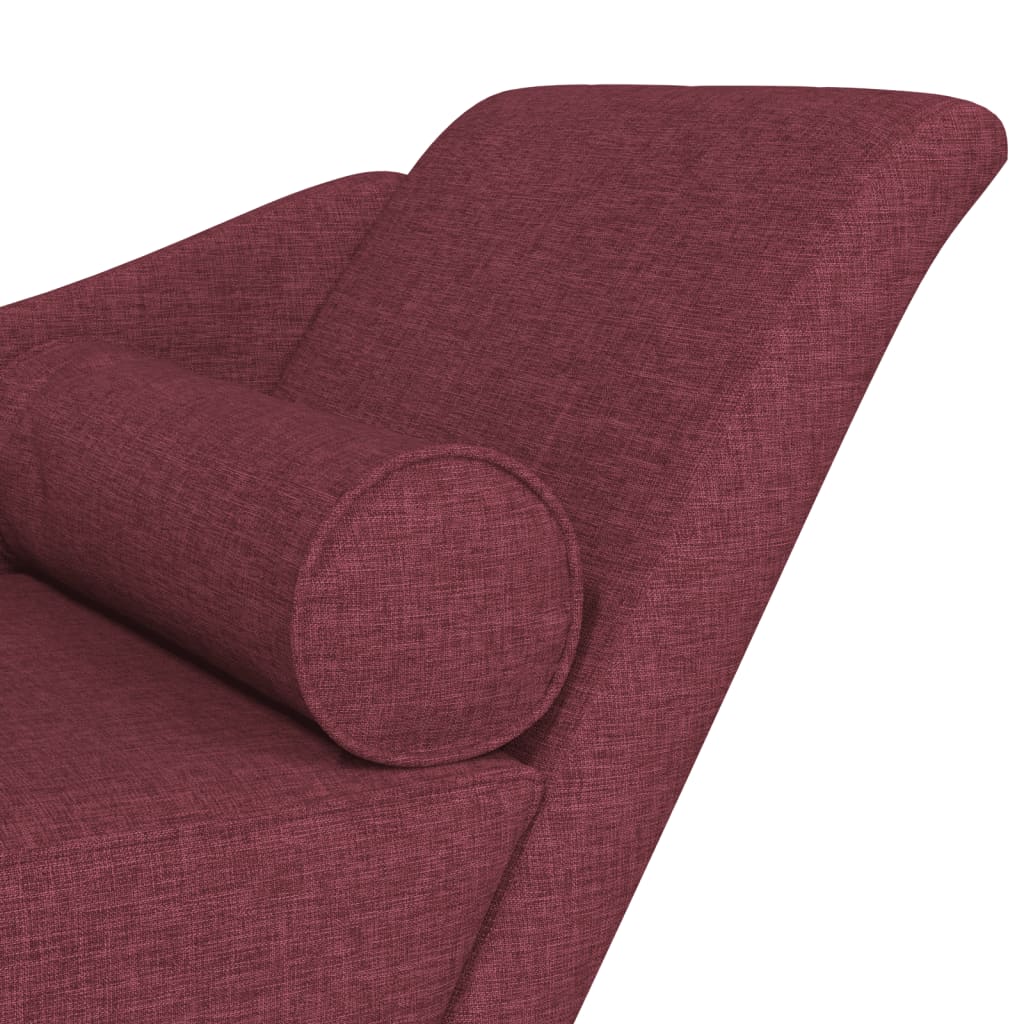 vidaXL Chaise longue met kussens stof wijnrood