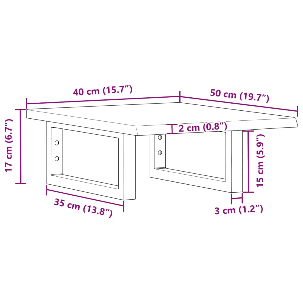 vidaXL Badkamer wandschap staal en massief eikenhout