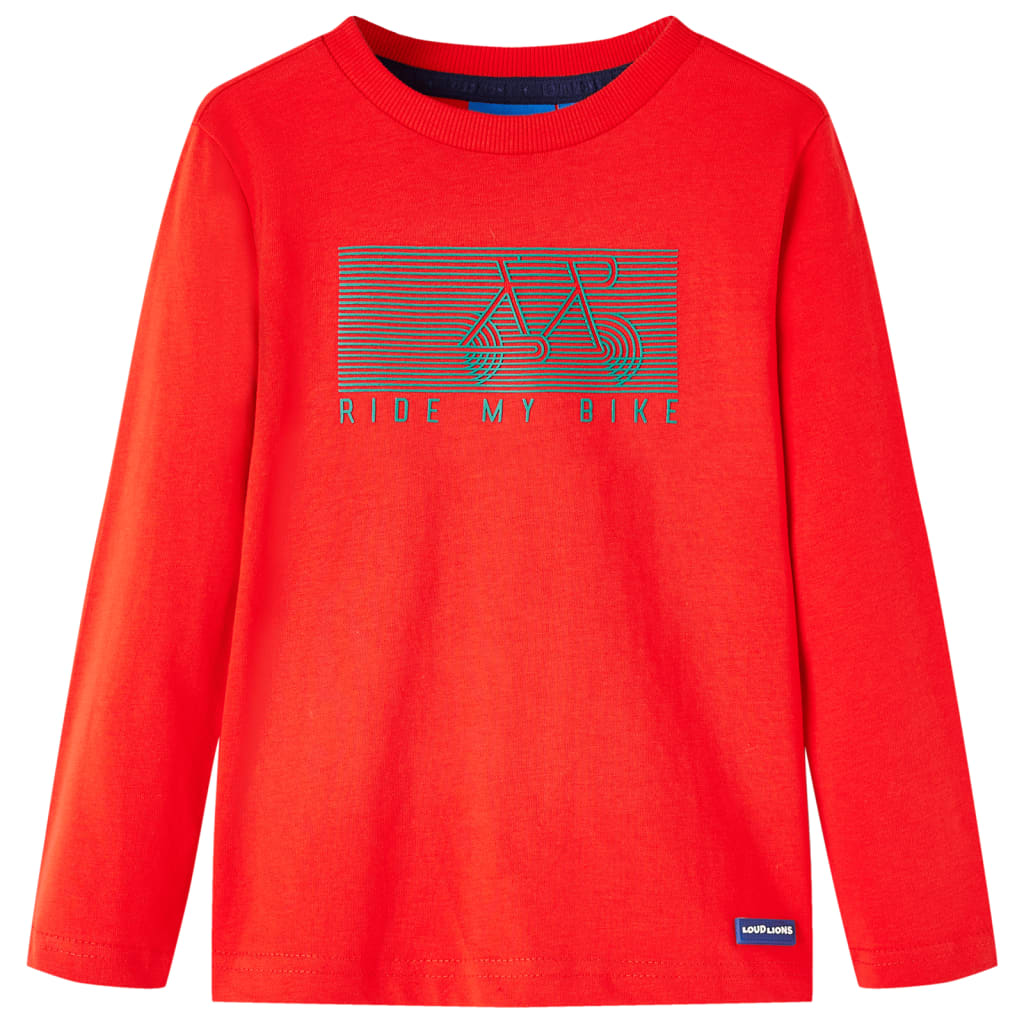 Kindershirt met lange mouwen 140 rood