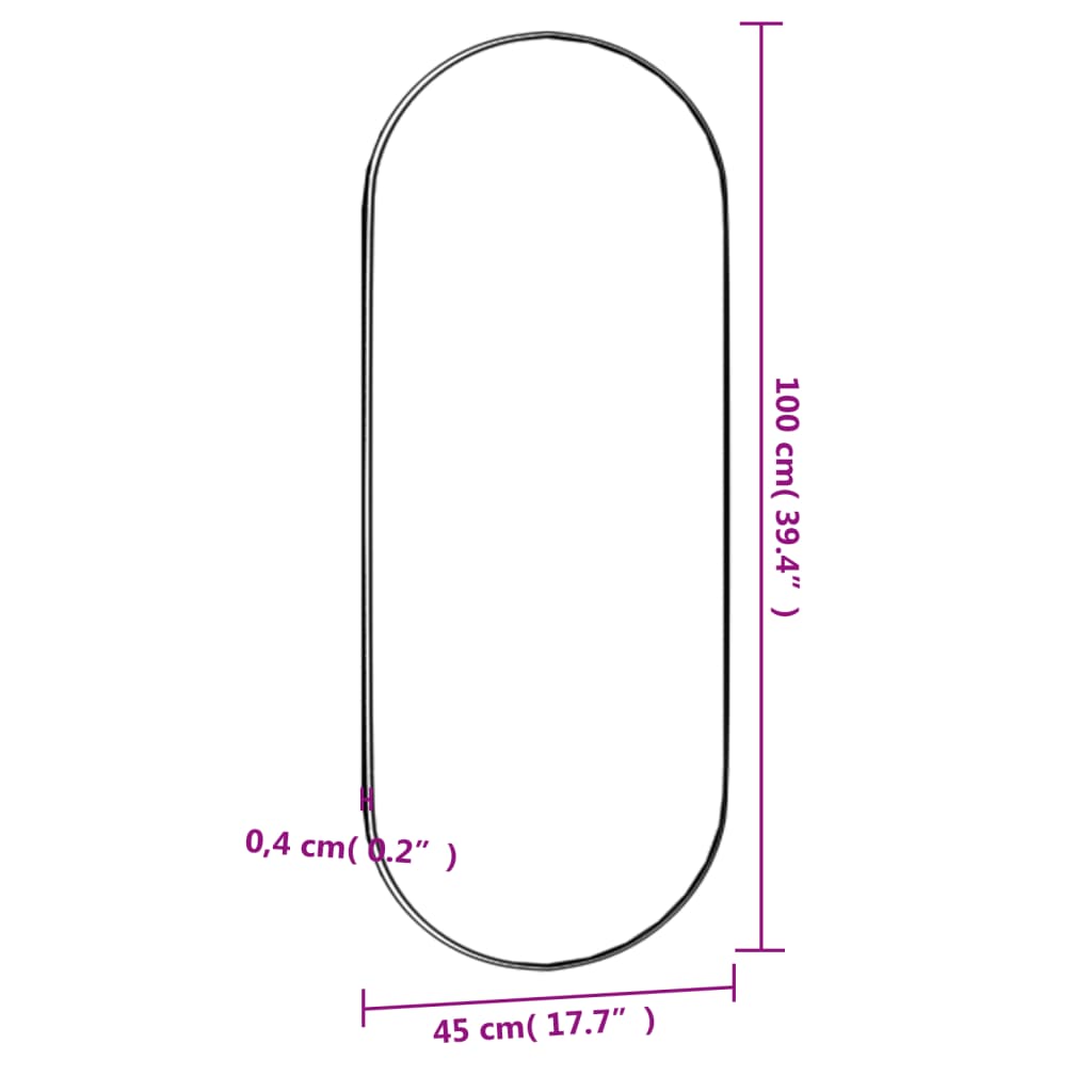 vidaXL Wandspiegel 45x100 cm ovaal glas