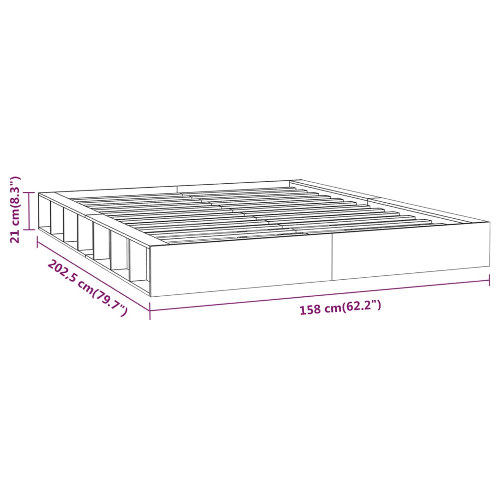 vidaXL Bedframe massief hout 140x200 cm