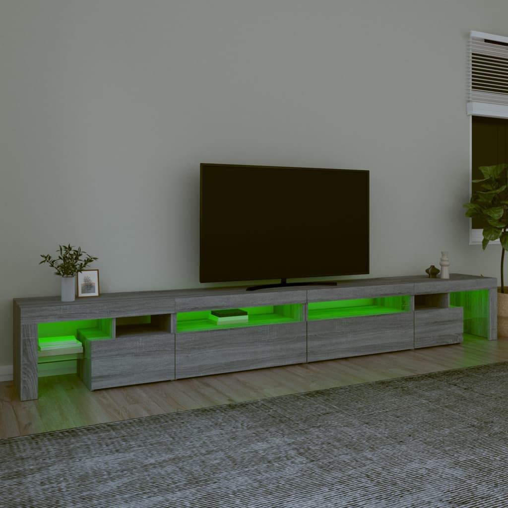 vidaXL Tv-meubel met LED-verlichting 290x36,5x40 cm grijs sonoma eiken