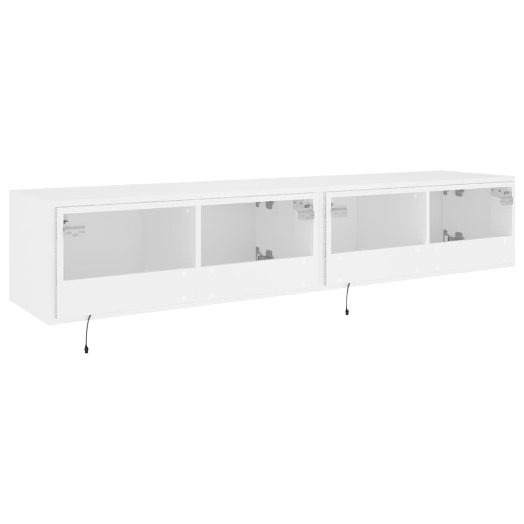 vidaXL Tv-wandmeubels met LED-verlichting 2 st 80x35x31 cm wit