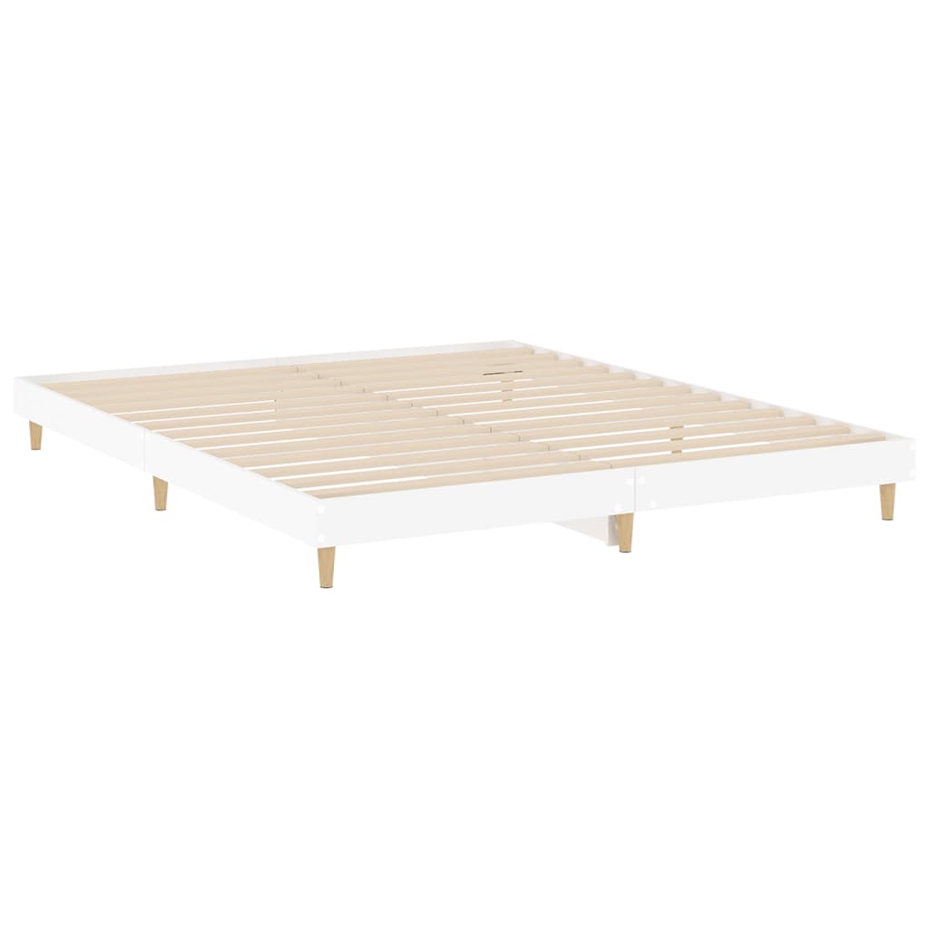 vidaXL Bedframe massief hout wit 200x200 cm