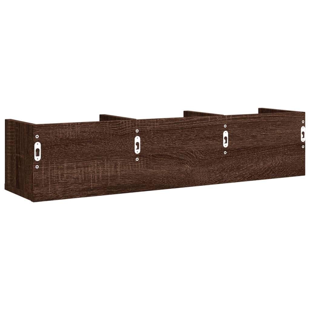 vidaXL Wandkasten 2 st 75x18x16,5 cm bewerkt hout bruin eikenkleur