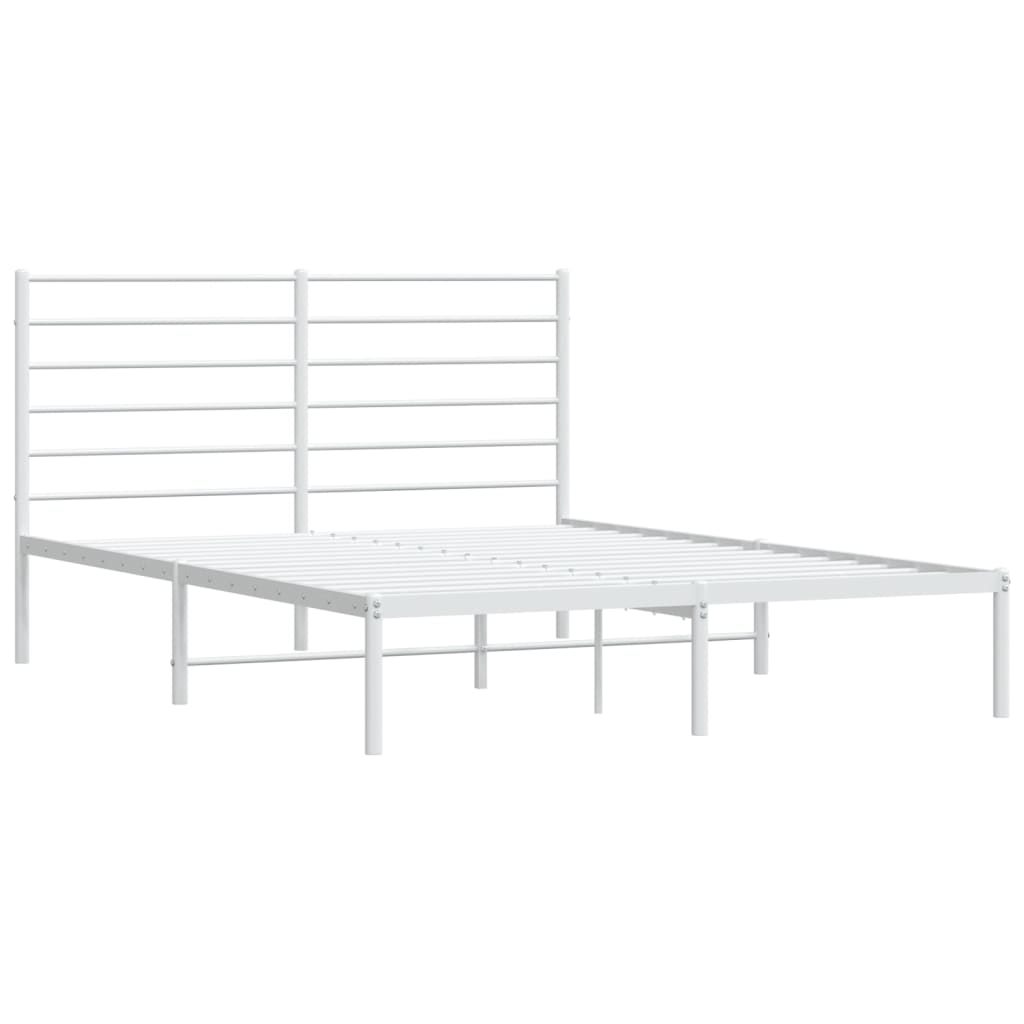 vidaXL Bedframe met hoofdbord metaal wit 120x190 cm