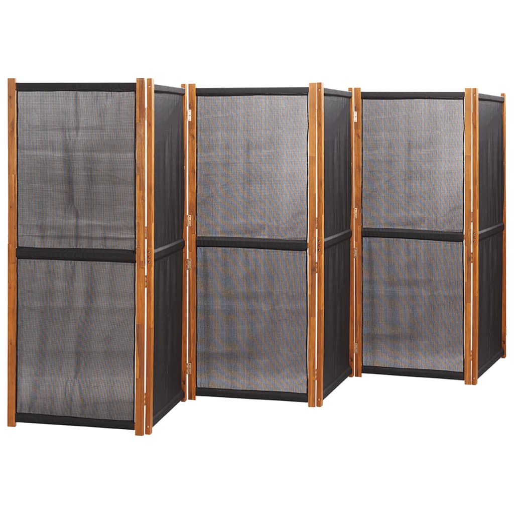 vidaXL Kamerscherm met 6 panelen 420x180 cm zwart