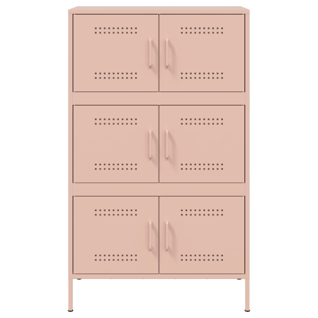 vidaXL Hoge kast 68x39x113 cm staal roze