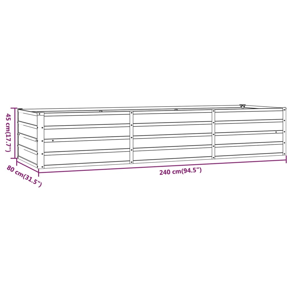 vidaXL Plantenbak verhoogd 240x80x45 cm cortenstaal roestig