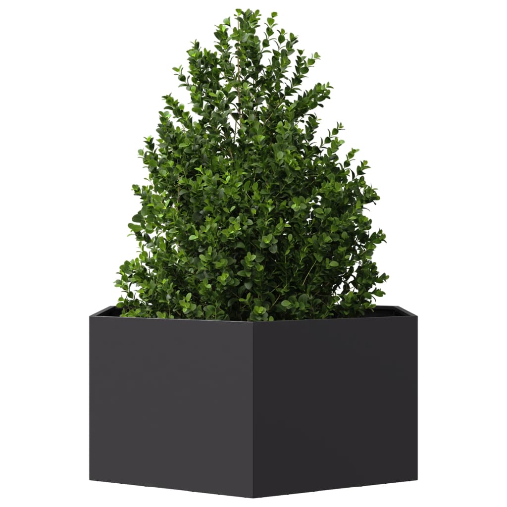 vidaXL Plantenbak zeshoek 104x90x45 cm staal zwart