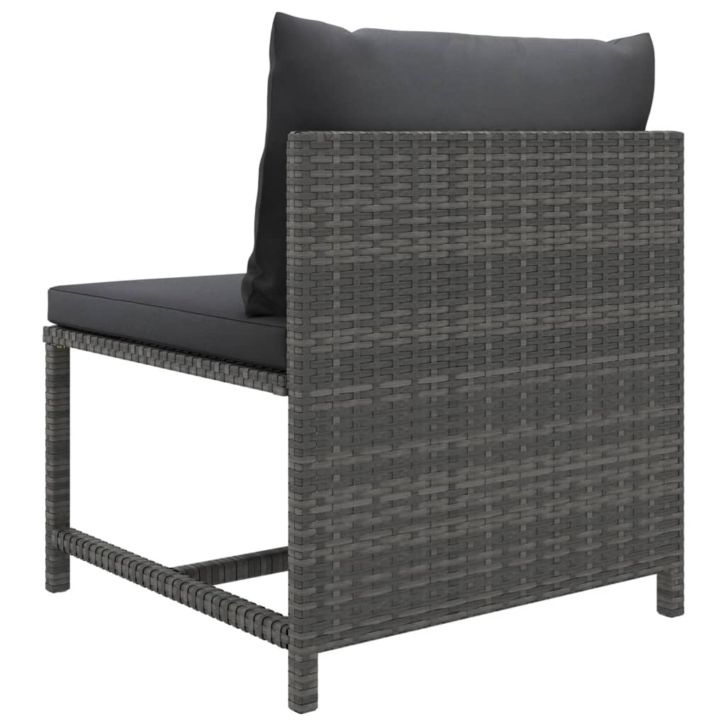 vidaXL 8-delige Loungeset met kussens poly rattan grijs