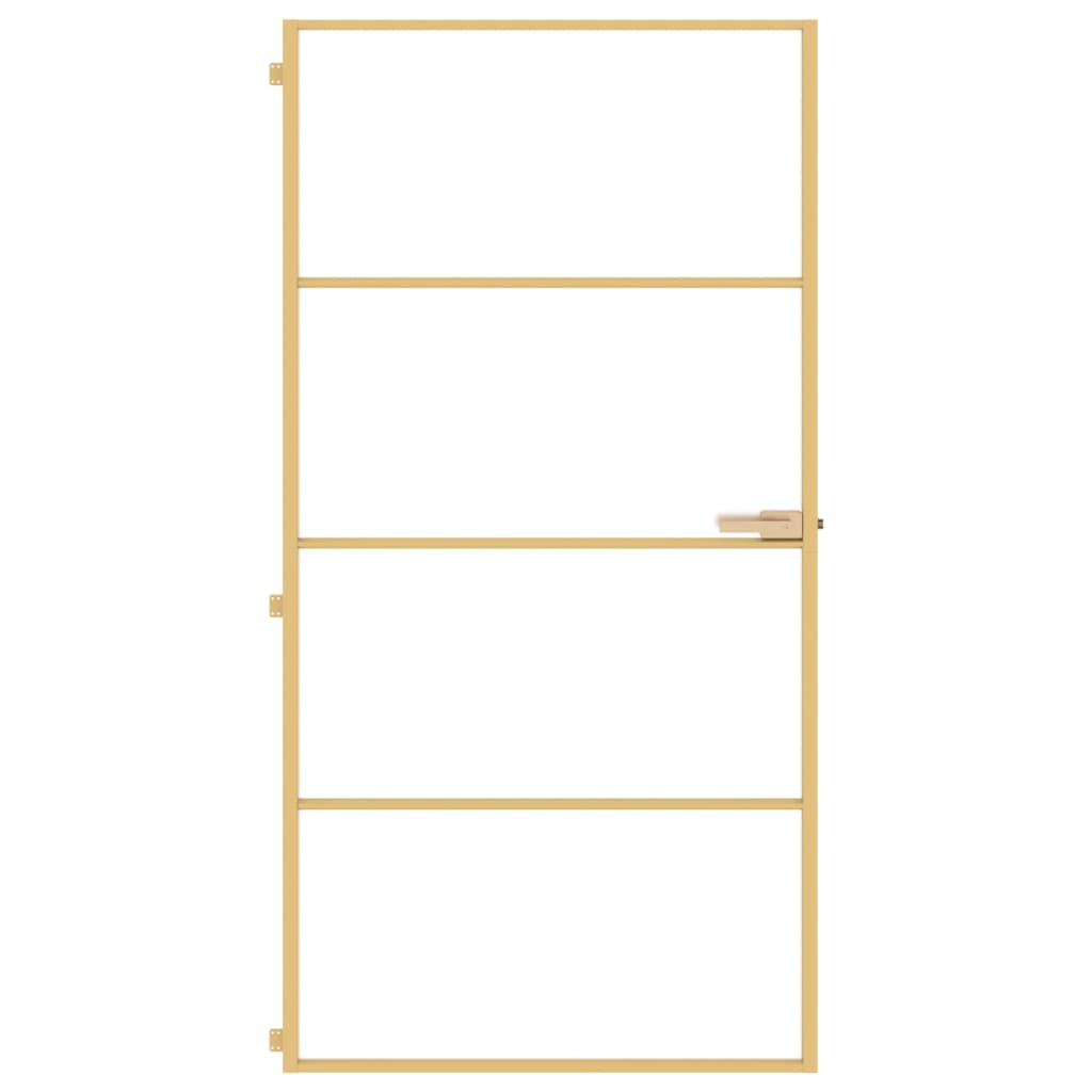 vidaXL Binnendeur smal 102,5x201,5 cm gehard glas en aluminium goud