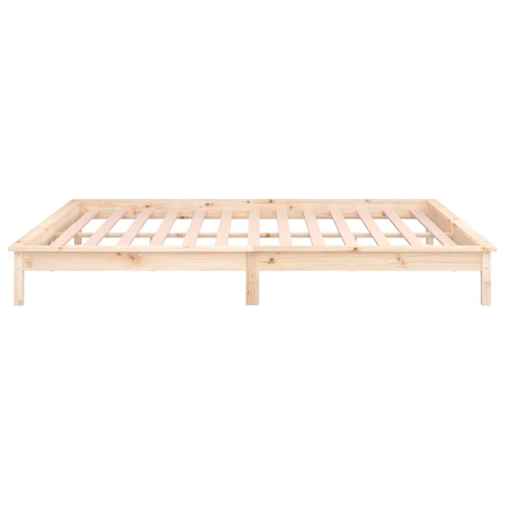 vidaXL Bedframe LED massief hout 120x190 cm