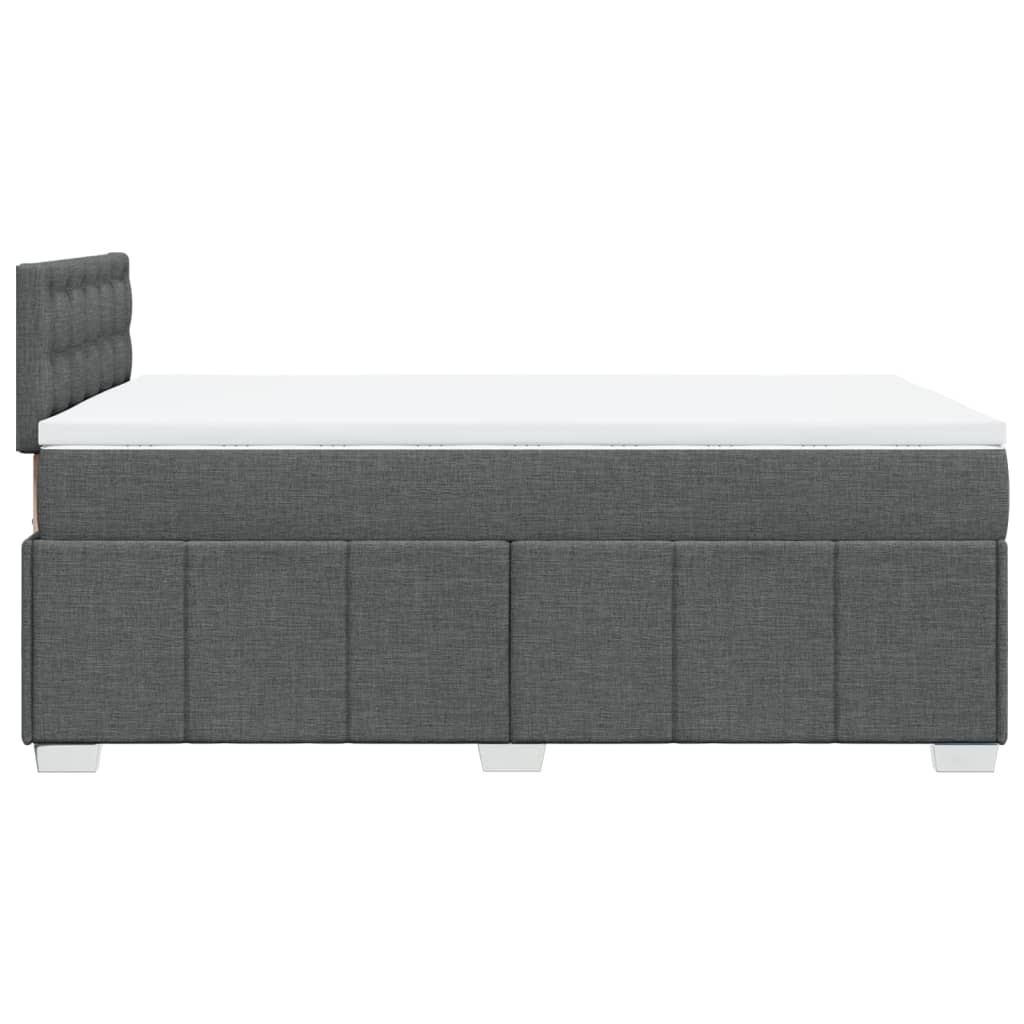 vidaXL Boxspring met matras stof donkergrijs 120x190 cm