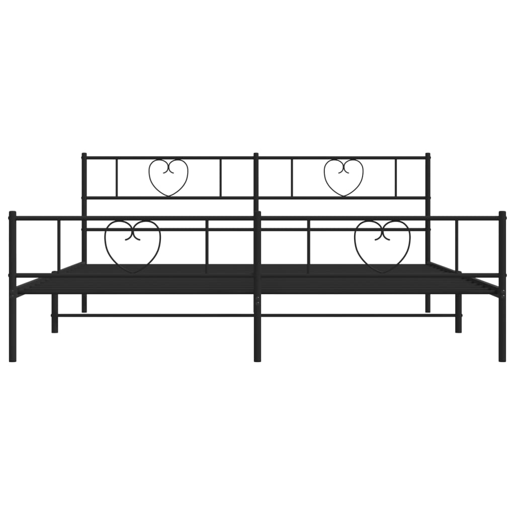 vidaXL Bedframe met hoofd- en voeteneinde metaal zwart 193x203 cm