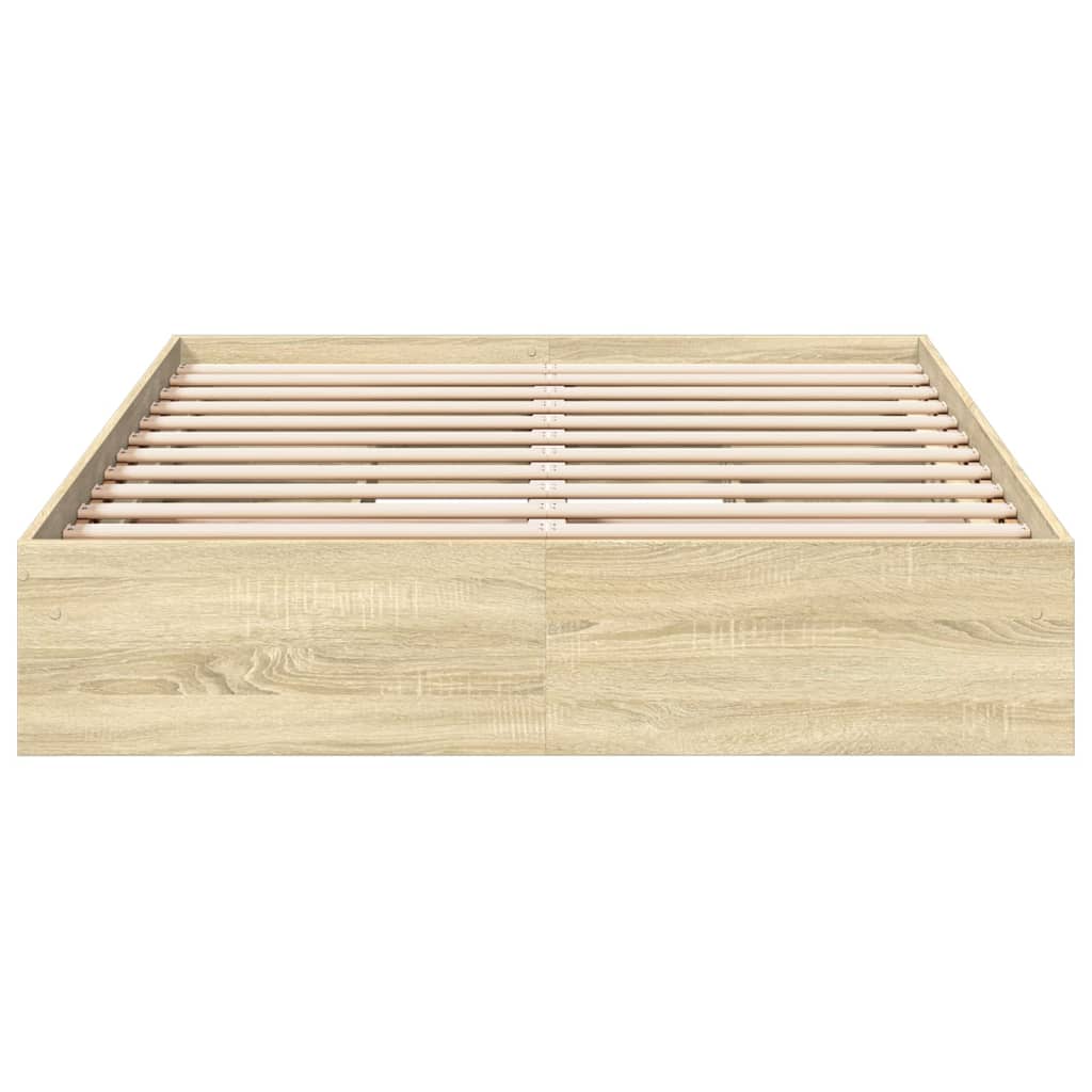 vidaXL Bedframe met lades bewerkt hout sonoma eikenkleurig 140x200 cm